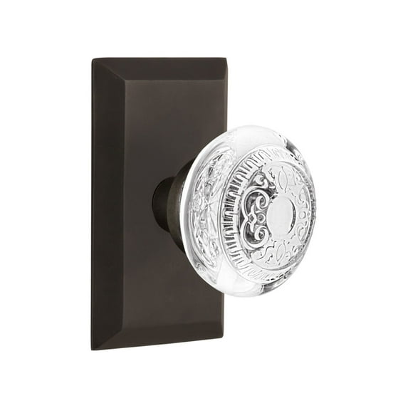 Nostalgic Warehouse Stuced_Prv_238_Nk Vintage Crystal Egg And Dart Privacy Door Knob Set -