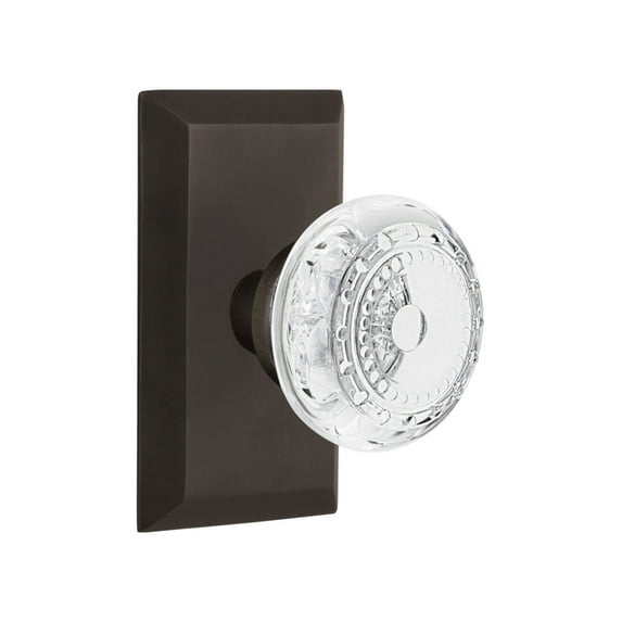 Nostalgic Warehouse Stucme_Prv_238_Nk Vintage Crystal Meadows Privacy Door Knob Set -