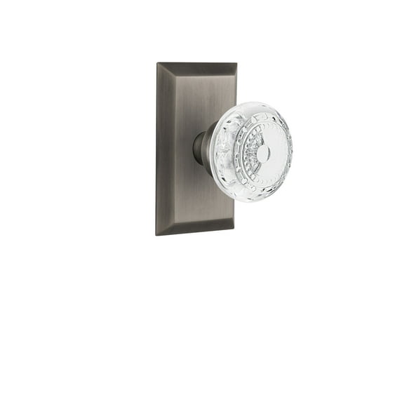 Nostalgic Warehouse Stucme_Psg_238_Nk Vintage Crystal Meadows Passage Door Knob Set - Grey