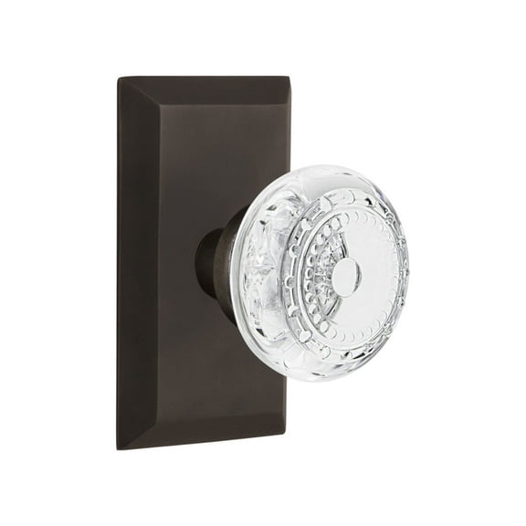 Nostalgic Warehouse Stucme_Sd_Nk Vintage Crystal Meadows Single Dummy Door Knob - Bronze