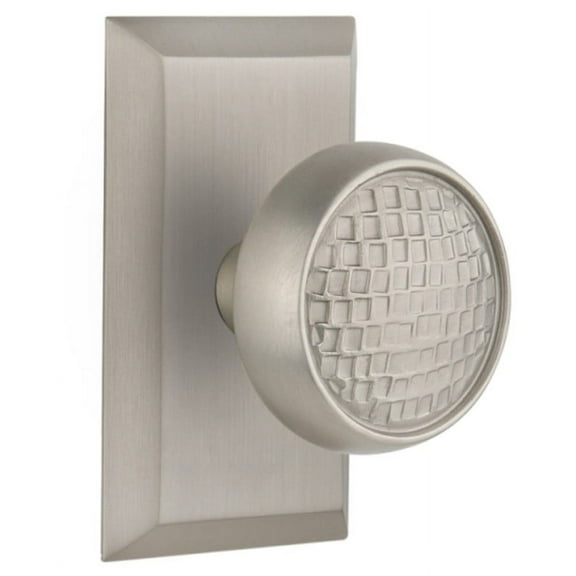 Nostalgic Warehouse Stucra_Psg_234_Nk Craftsman Solid Brass Passage Door Knob Set - Nickel