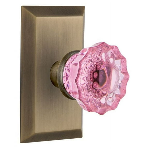 Nostalgic Warehouse Stucrp_Prv_238_Nk Studio Solid Brass Rose Privacy Door Knob Set -
