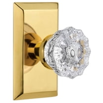 Nostalgic Warehouse Stucry_Prv_238_Nk Crystal Solid Brass Privacy Door Knob Set - Brass