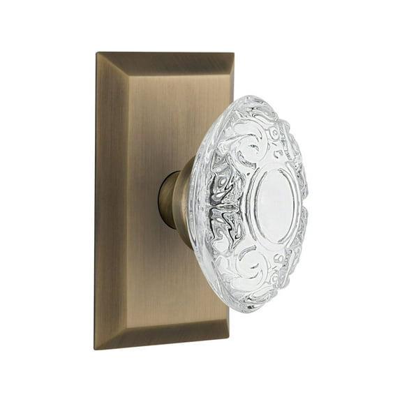 Nostalgic Warehouse Stucvi_Prv_234_Nk Vintage Crystal Victorian Privacy Door Knob Set -