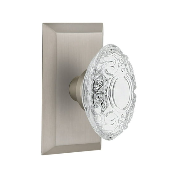 Nostalgic Warehouse Stucvi_Sd_Nk Vintage Crystal Victorian Single Dummy Door Knob - Nickel