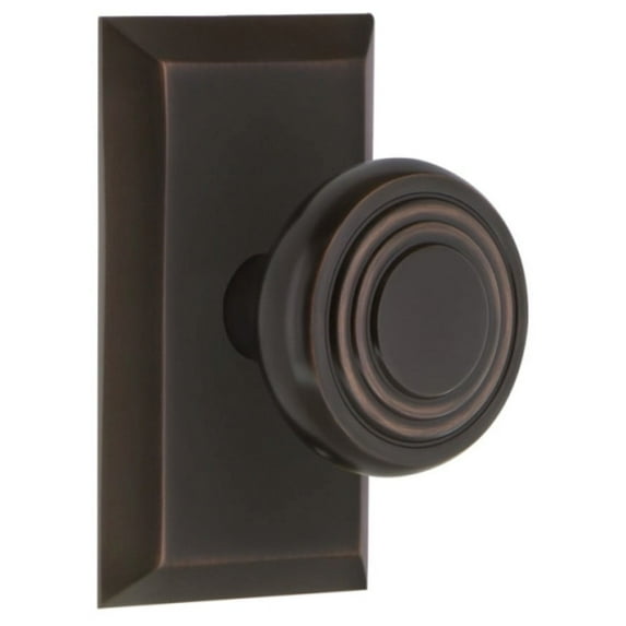 Nostalgic Warehouse Studec_Sd_Nk Deco Solid Brass Single Dummy Door Knob - Bronze