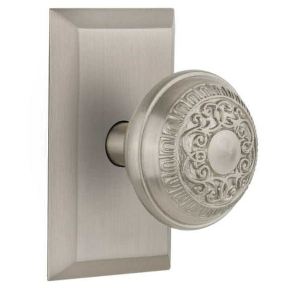 Nostalgic Warehouse Stuead_Psg_238_Nk Egg And Dart Solid Brass Passage Door Knob Set -