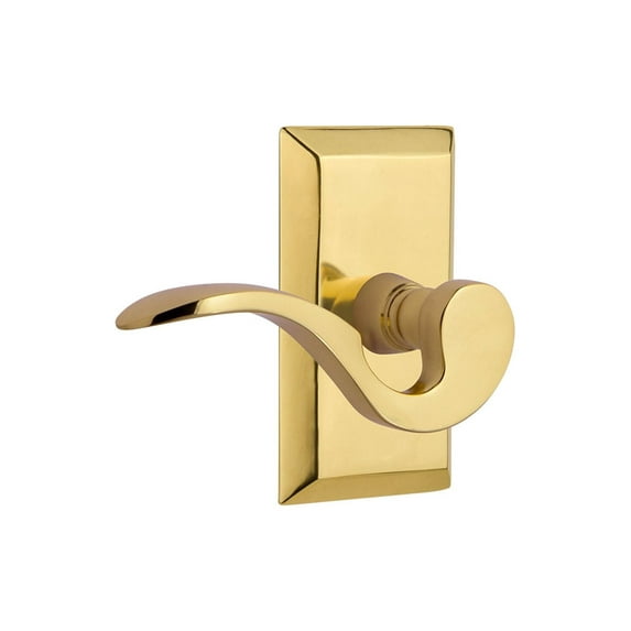 Nostalgic Warehouse Stuman_Psg_234_Nk_Lh Manor Passage Door Lever Set - Brass