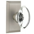 thumbnail image 1 of Nostalgic Warehouse Stuocc_Prv_234_Nk Oval Clear Crystal Solid Brass Privacy Door Knob Set, 1 of 4