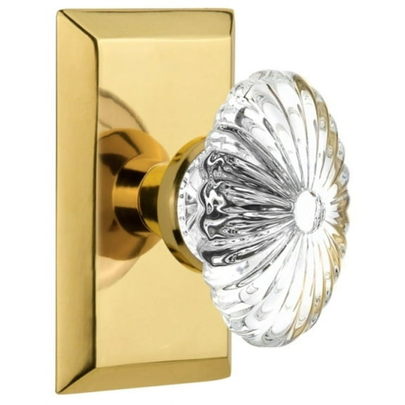 Nostalgic Warehouse Stuofc_Psg_238_Nk Oval Fluted Crystal Solid Brass Passage Door Knob