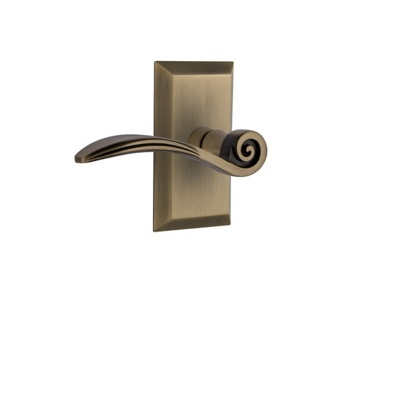 Nostalgic Warehouse Stuswn_Prv_238_Nk_Rh Swan Privacy Door Lever Set - Brass