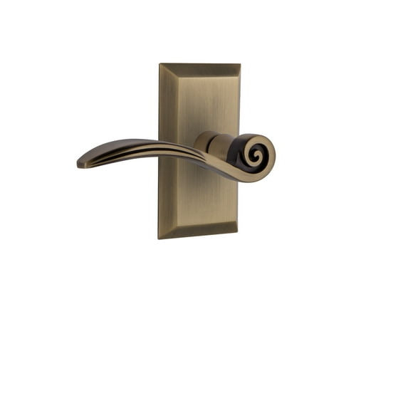 Nostalgic Warehouse Stuswn_Prv_238_Nk_Rh Swan Privacy Door Lever Set - Brass