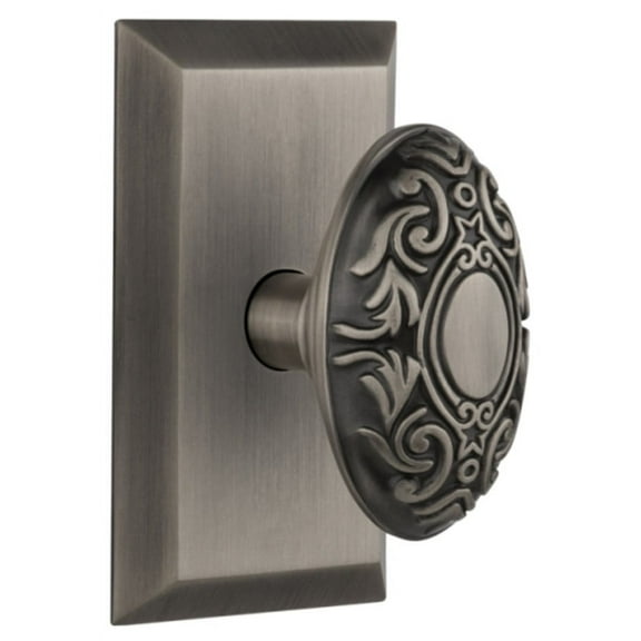 Nostalgic Warehouse Stuvic_Prv_234_Nk Victorian Solid Brass Privacy Door Knob Set - Grey