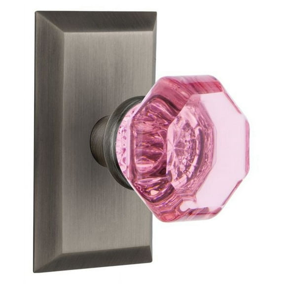 Nostalgic Warehouse Stuwap_Prv_238_Nk Studio Solid Brass Rose Privacy Door Knob Set - Grey