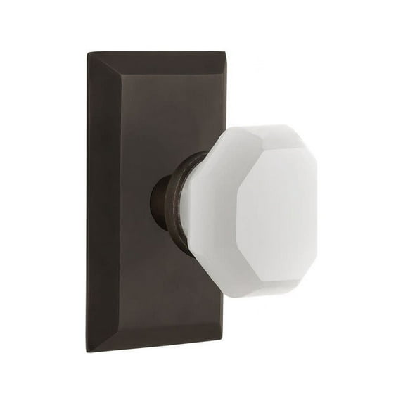 Nostalgic Warehouse Stuwaw_Psg_234_Nk Studio Solid Brass Rose Passage Door Knob Set -