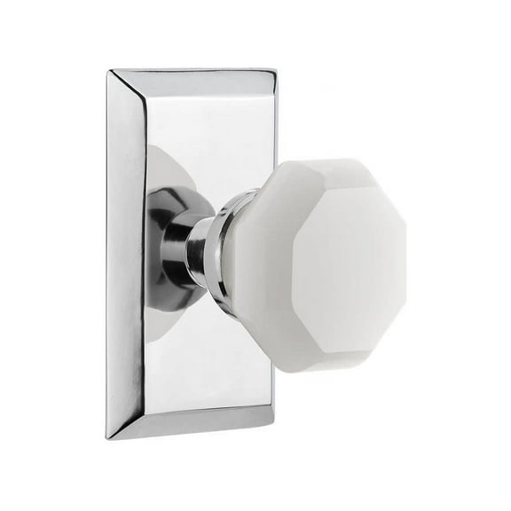 Nostalgic Warehouse Stuwaw_Psg_234_Nk Studio Solid Brass Rose Passage Door Knob Set -