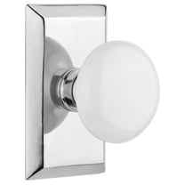Nostalgic Warehouse Stuwhi_Prv_238_Nk White Porcelain Solid Brass Privacy Door Knob Set -