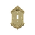 thumbnail image 1 of nostalgic warehouse 720082 victorian switch plate with single toggle, unlacquered brass, 1 of 7