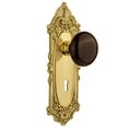 thumbnail image 1 of Nostalgic Warehouse Vicbrn_Prv_234_Kh Brown Porcelain Solid Brass Privacy Door Knob Set -, 1 of 6