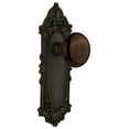 thumbnail image 1 of Nostalgic Warehouse Vicbrn_Psg_234_Nk Brown Porcelain Solid Brass Passage Door Knob Set -, 1 of 6