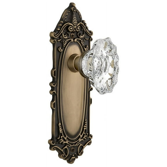 Nostalgic Warehouse Viccha_Prv_234_Nk Chateau Solid Brass Privacy Door Knob Set - Brass