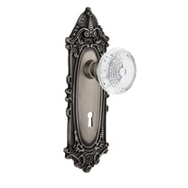 Nostalgic Warehouse Viccme_Prv_238_Kh Vintage Crystal Meadows Privacy Door Knob Set - Grey