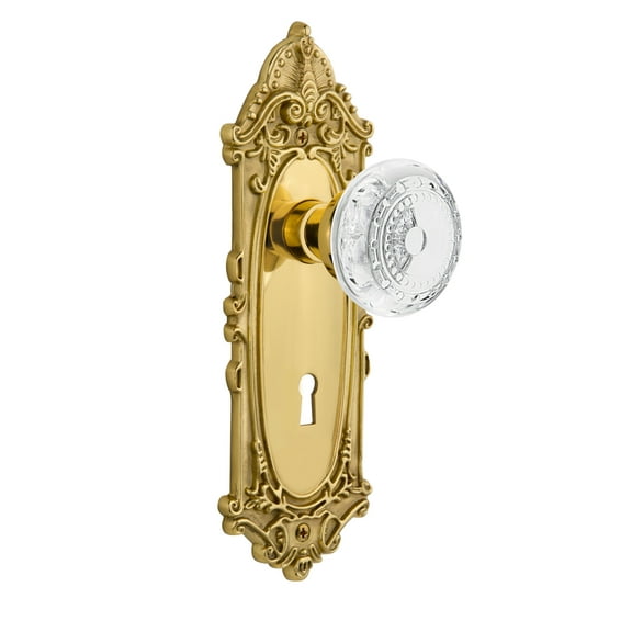 Nostalgic Warehouse Viccme_Psg_238_Kh Vintage Crystal Meadows Passage Door Knob Set -