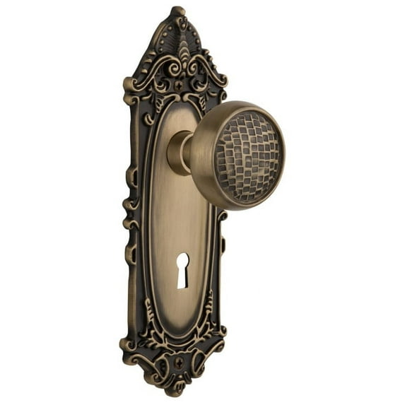 Nostalgic Warehouse Viccra_Prv_234_Kh Craftsman Solid Brass Privacy Door Knob Set - Brass