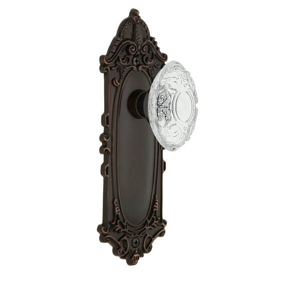 Nostalgic Warehouse Viccvi_Dd_Nk Vintage Crystal Victorian Dummy Door Knob Set - Bronze