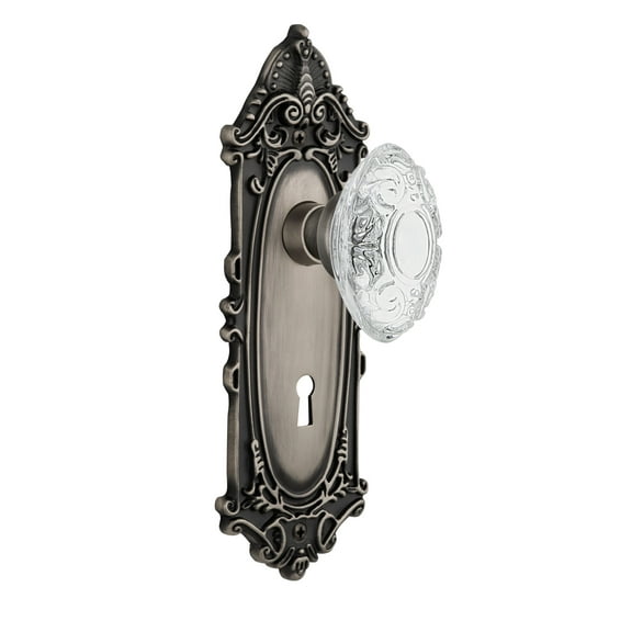 Nostalgic Warehouse Viccvi_Prv_238_Kh Vintage Crystal Victorian Privacy Door Knob Set -