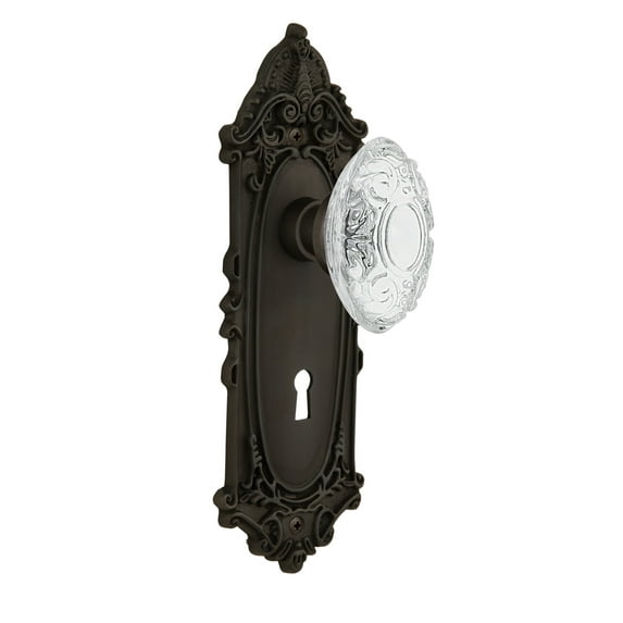 Nostalgic Warehouse Viccvi_Sd_Kh Vintage Crystal Victorian Single Dummy Door Knob - Bronze