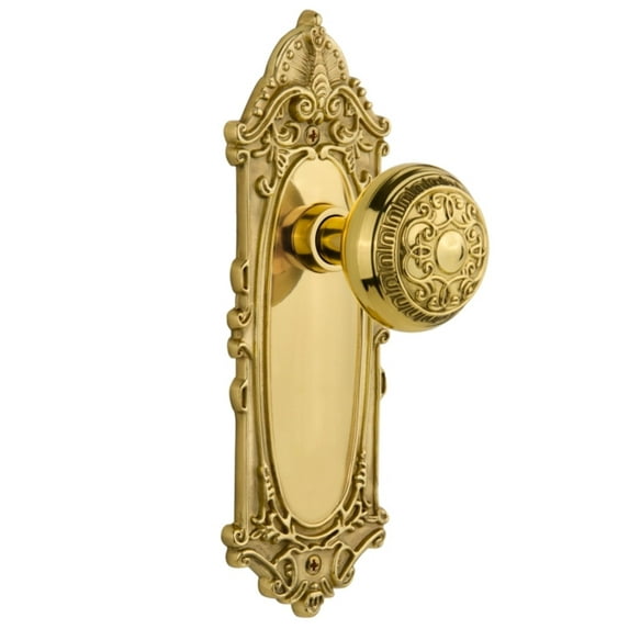 Nostalgic Warehouse Vicead_Dp_Nk Egg And Dart Solid Brass Dummy Door Knob Set - Brass