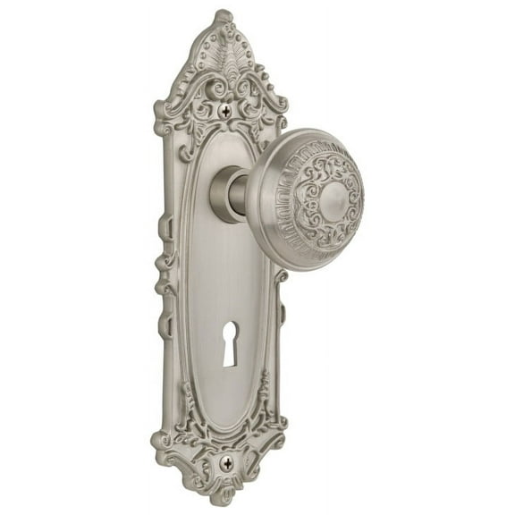 Nostalgic Warehouse Vicead_Sd_Kh Egg And Dart Solid Brass Single Dummy Door Knob - Nickel