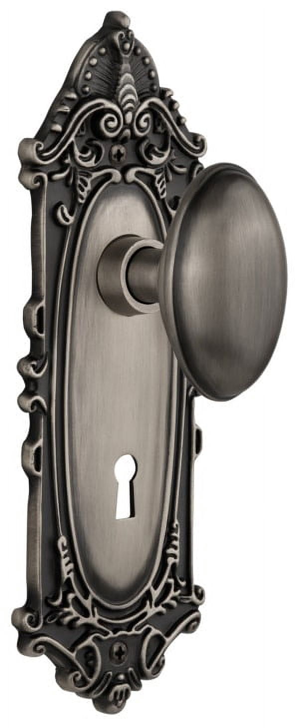 Nostalgic Warehouse Classic Door Knob Set - Egg & Dart Rosette, Oil Rubbed Bronze, Solid Brass, Privacy Function