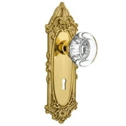 Nostalgic Warehouse Vicrcc_Prv_234_Kh Round Clear Crystal Solid Brass Privacy Door Knob