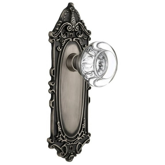 Nostalgic Warehouse Vicrcc_Psg_234_Nk Round Clear Crystal Solid Brass Passage Door Knob