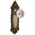 thumbnail image 1 of Nostalgic Warehouse Vicros_Sd_Nk Rose Porcelain Solid Brass Single Dummy Door Knob - Brass, 1 of 1