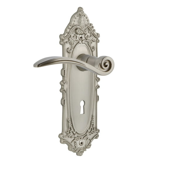 Nostalgic Warehouse Vicswn_Prv_234_Kh Swan Privacy Door Lever Set - Nickel