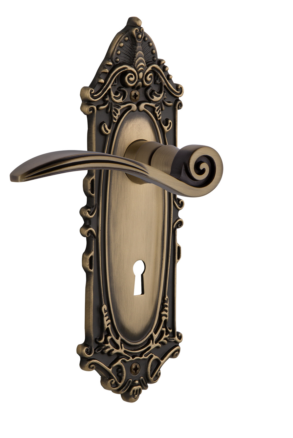 Nostalgic Warehouse Vicswn_Sd_Kh_Rh Swan Non-Turning One-Sided Door Lever - Brass - image 1 of 1