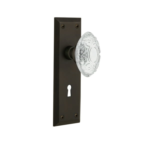 Nostalgic Warehouse Victorian Interior Mortise Door Knob with New York Plate