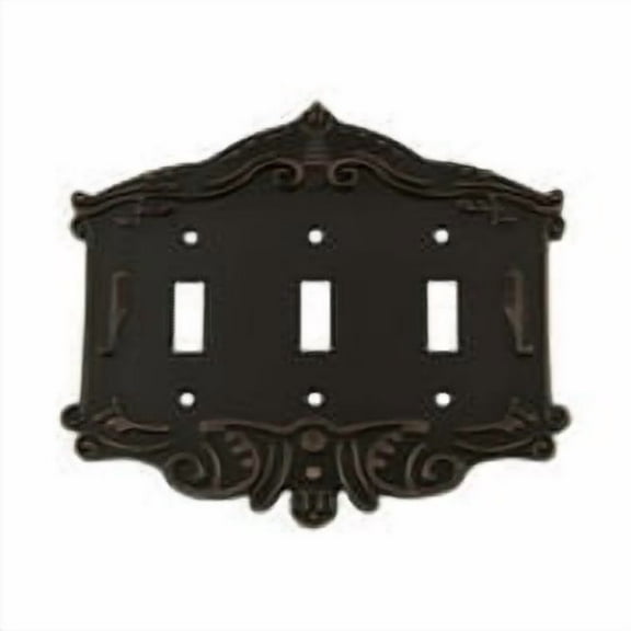 Nostalgic Warehouse Vic_Swplt_T3 Victorian Triple Switch Wall Plate - Bronze