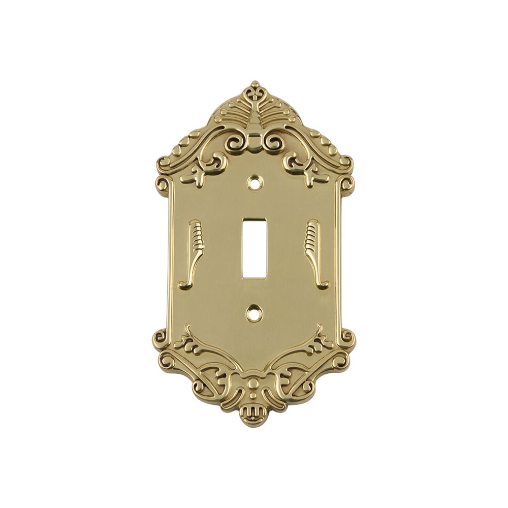 Polished Brass Vintage Art Deco 1-Gang Toggle Switch Plate
