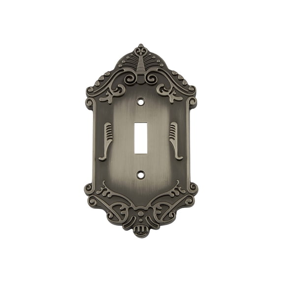 Nostalgic Warehouse Vic_Swplt_T1 Victorian Single Switch Wall Plate - Grey