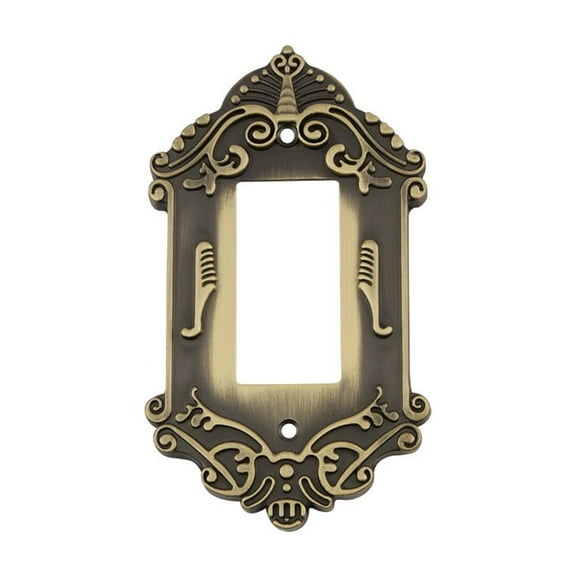 Nostalgic Warehouse Vic_Swplt_R1 Victorian Single Rocker / Gfi Wall Plate - Brass