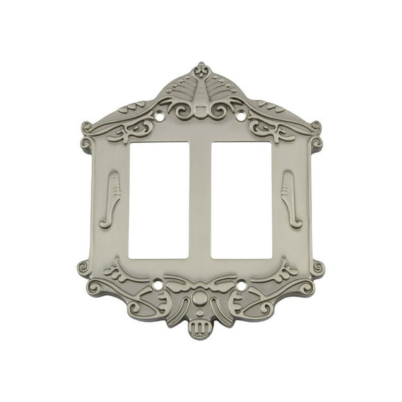 Nostalgic Warehouse Vic_Swplt_R2 Victorian Double Rocker / Gfi Wall Plate - Nickel