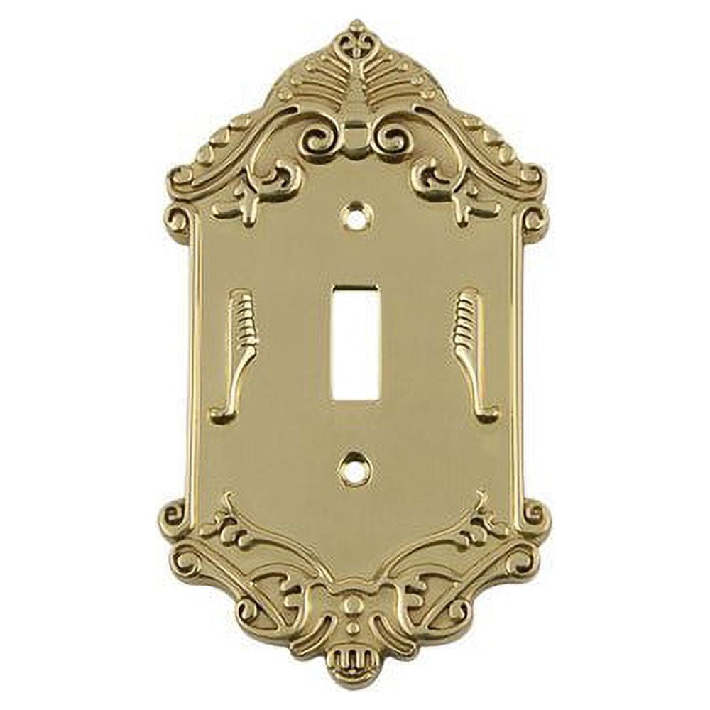 Polished Brass Vintage Art Deco 1-Gang Toggle Switch Plate