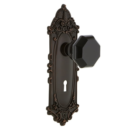 Nostalgic Warehouse Vicwab_Dd_Kh Victorian Rose Dummy Door Knob Set - Bronze