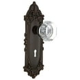 thumbnail image 1 of Nostalgic Warehouse Vicwal_Prv_238_Kh Waldorf Lead Crystal Privacy Door Knob Set - Bronze, 1 of 1