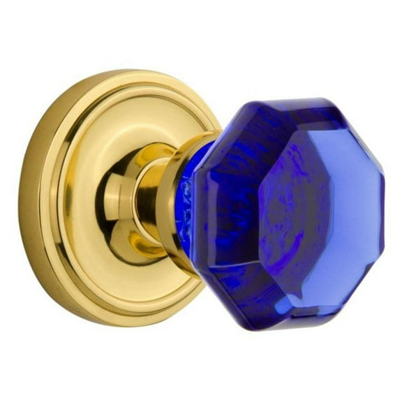 Nostalgic Warehouse Waldorf Cobalt Door Knob with Classic Rosette