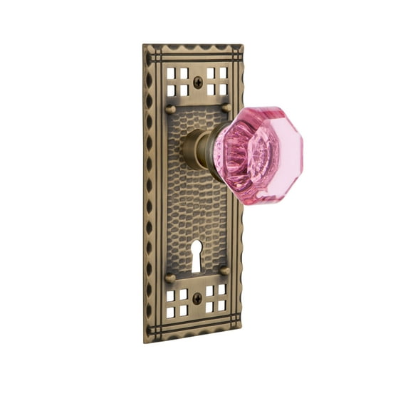 Nostalgic Warehouse Crawap_Dd_Kh Craftsman Solid Brass Rose Dummy Door Knob Set - Brass